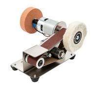 Ponceuse à bande 96 W réglable sur 7 niveaux pour métal et bois | Acier inoxydable et caoutchouc, 7 vitesses, 4000-8000 tr/min, avec roue de polissage, disque abrasif, 5 bandes abrasives