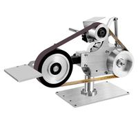 Ponceuse à bande électrique de table - Multifonction - 550 W - 220 V - Moteur CC sans balais - Vitesse réglable en continu - 30 m/s - Bande 762 × 25 mm - Argent