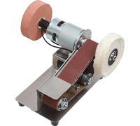 Ponceuse à bande électrique - Moteur 775 Aiguiseur/polisseur - 150 W - 7 vitesses - Bande 30 × 330 mm - 4500-9000 tr/min - Angle de table 1-45° - Rouge