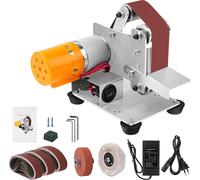 Ponceuse à bande électrique multifonctionnelle 7 vitesses Ponceuse réglable avec 30 bandes abrasives EU
