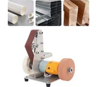 Ponceuse à bande - Mini ponceuse de table - Bande 2,5 × 76,2 cm - Vitesse à 7 niveaux - Moteur 775 - Pour couteaux, bois et métal - Bande abrasive et disque de polissage