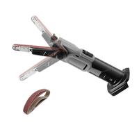 Ponceuse à bande sans fil compatible avec batterie Makita 18 V (no batterie), avec 3 10 * 330 mm bandes abrasives, 6 vitesses, lime à bande réglable à 35°, pour le polissage du bois et du métal