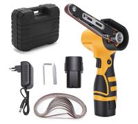 Ponceuse à bande sans fil, mini-ponceuse à bande 7 000 tr/min à vitesse variable, batterie 1 500 mAh et chargeur, outil de ponçage portable pour le bois, le métal et le plastique, prise UE