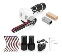 Ponceuse à bande sans fil, système de batterie 12V, moteur 7000 tr/min | Fichier électrique, ponce le bois, le métal et les pièces de voiture, gamme de grains 80-320, bricolage et mobilier