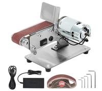 Ponceuse a Bande Stationnaire, 4500 - 9000 tr/min Mini Ponceuse Electrique | Ponceuses à Bande pour la Fraise de Pointes d'acier, Bords de lame, Polissage de la Racine de Bodhi 10 * Ceinture, 5 * Clé