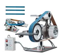 Ponceuse à bande VEVOR, polisseuse à bande 30 x 1 pouces à vitesse variable et VFD, polisseuse-ponceuse 550 W avec 2 formes de ponçage et 3 bandes abrasives Fabrication de couteaux