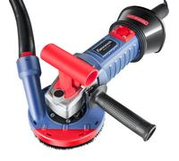 FANZWORK Ponceuse à béton 1500W Set de fraises à béton, vitesse réglable, y compris meule diamantée Premium 125mm, capot d'aspiration, poignée en forme de T