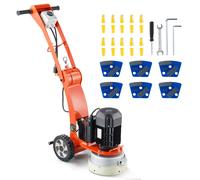 VEVOR Ponceuse électrique pour sol en béton 2200 W, surfaceuse de béton avec disque de ponçage de sol 250 mm, vitesse 1430 tr/min, moteur sans balais, meuleuse de surface pour granit, marbre, pierres