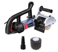 Ponceuse à brosser - Ponceuse à brosse 1500 W - Avec aspiration des poussières - Vitesse variable en continu - Pour bois, métal, inox, plastique et plâtre