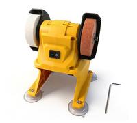 Ponceuse à Courroie Électrique pour Ponceuse à Courroie sans Fil Dewalt 18/20 V, Ponceuse d'établi Polisseuse avec Roues de Polissage de Meulage pour Bois, Métal, Aluminium (Jaune, pour Dewalt)