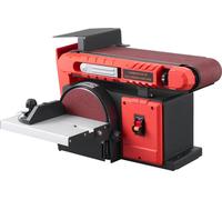 Ponceuse à disque 152,4 mm et ponceuse à bande 101,6 mm x 914,4 mm, ponceuse à bande et à disque professionnelle 400 W avec table de travail réglable de 0 à 45°, port de collecte de poussière pour le