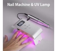 Ponceuse à ongles électrique, kit de vernis de perçage, 35 000 tr/min, avec 6 embouts et bandes abrasives pour une utilisation à domicile en salon