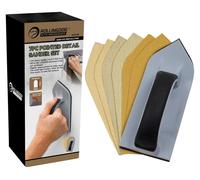 Ponceuse de détail à pointe - Grain 80, 120 et 240 - Ensemble 7 pièces - Bande aluminium oxyde - Fixation Velcro