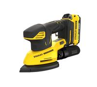 Stanley - Ponceuse vibrante 18V, 1 batterie 2,0 Ah Li-Ion, chargeur SFMCW221D1S-QW
