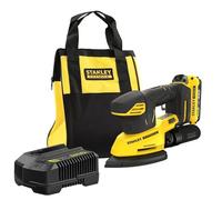 Stanley - Ponceuse vibrante 18V, 1 batterie 2,0 Ah Li-Ion, chargeur SFMCW221D1S-QW