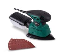 VONROC Ponceuse Triangulaire Multifonction 130 W - Ponceuse à Paume - Ponçage Précis et Rapide - Ponceuse Multifonction Avec Boitier de Récupération de Poussière et 6 Feuilles Abrasives Incluses