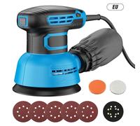 Ponçeuse électrique à excentrique - Puissance 300 W - Vitesse de rotation 12 000 tr/min - Diamètre du plateau de ponçage 125 mm - Système d'aspiration des poussières - Faible vibration - Livrée avec 5