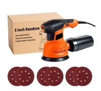 Ponceuse Électrique Mini 270W Avec 6 Vitesses Réglables 5000-12000RPM, Ponceuse Orbitale 125mm Avec Collecteur De Poussière, Outil