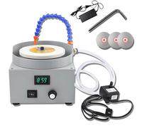Ponceuse électrique pour banc humide - Aiguiseur de couteaux humides avec 3 disques de meulage diamant (maille 320/800/3000), vitesse 0-2000 tr/min, débit d'eau pour métal, jade, verre