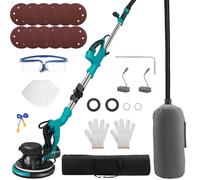 Ponceuse électrique pour cloisons sèches 1250W, rectifieuse murale, mastic, sans poussière, auto-aspiration, Portable, polisseuse, poussière automatique Bleu