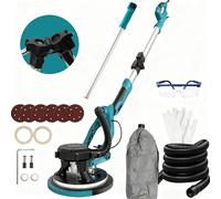 Ponceuse électrique pour cloisons sèches - Ponceuse murale 1250 W - Sans poussière grâce à l'auto-aspiration - Portable - Prise UE - Noir