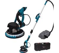 Ponceuse électrique pour plaques de plâtre de 800W, avec manche télescopique rétractable, aspiration automatique de la poussière, éclairage LED, vitesse variable, disques abrasifs de 225 mm, fournie d
