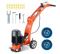 VEVOR Ponceuse électrique pour sol en béton 1500 W, surfaceuse de béton avec disque de ponçage de sol 180 mm, vitesse 1400 tr/min, moteur sans balais, meuleuse de surface pour granit, marbre, pierres