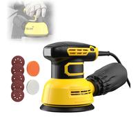 Ponceuse Excentrique 300W, 6 Vitesses, 12000 RPM, 125mm Ponceuse Électrique avec Dépoussiérage pour Surfaces en Bois et en Acier