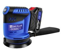 Ponceuse excentrique - Batterie Li-Ion 21 V 1,5 Ah - 3 000 W - 125 mm, 8 trous - 3 vitesses : 7 000/9 500/11 000 tr/min - Course de 2,8 mm