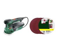 Ponceuse excentrique filaire Bosch - PEX 300 AE (270W), Vert & Bosch 2607019497 Lot de feuilles abrasives pour Ponceuse excentrique Grain 80 - 120 125 mm 25 pièces