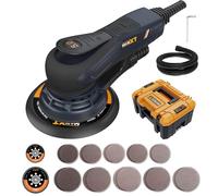 Ponceuse excentrique MAXXT 5,0 mm brushless | Moteur EC 350W | Plaque double 150 mm & 125 mm | 4000-10000 tr/min | Malette moulée | Avec 20 papiers de ponçage pour travail du bois et polissage