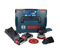 Ponceuse excentrique sans fil Bosch GEX 18V-125 Professional 18 V 125 mm sans balais + 2 batteries 2,0 Ah + chargeur + L-BOXX
