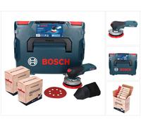 Ponceuse excentrique sans fil Bosch GEX 18V-125 Professional 18 V 125 mm sans balais + 2 kits de ponçage Toolbrothers TURTLE + L-BOXX - sans batterie, sans chargeur