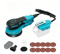 Ponceuse Excentrique Sans Fil Compatible Avec Makita 18 V, 125 Mm | Réglage De La Vitesse À 6 Niveaux (5000-10000 Tr/Min), Accessoire D'aspiration De Poussière Pour Ponçage Fin, Polissage Et