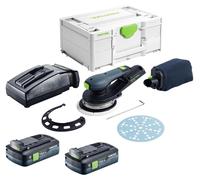 Ponceuse excentrique sans fil Festool ETSC 2 150-Basic 18 V 150 mm sans balais + 2 batteries 4,0 Ah + chargeur + Systainer