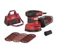 Ponceuse excentrique - SKIL - 300 W - présélection vitesse - X-Flow - VRS - frein de plateau - sac + 15 abrasifs - 7471 DA