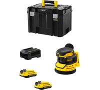 Ponceuse excentrique STANLEY FatMax SFMCW220D2T (2 x 2,0 Ah + chargeur + TSTAK VI)