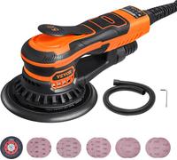Ponceuse excentrique VEVOR, 152 mm Ponceuse excentrique électrique sans balai, 350 W, 6 vitesses variables, raccord étanche à la poussière et flexible, pour poncer le bois