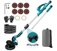Ponceuse Girafe 1250W Ponceuse Mur et Plafond avec Aspirateur pour Plaques Plâtre Cloisons Sèches,1800tr/min,Éclairage LED,Poignée Télescopique,pour Débutants/Travaux Ponçage Professionnels (Bleu)