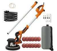 Ponceuse Girafe 1250W Ponceuse Murale et Plafond avec 5 Vitesses Variables, 800-1800RPM, Poignée Télescopique, Eclairage LED Intégré et Sac Collecteur de Poussière