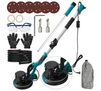 Ponceuse Girafe 1250W - Ponceuse plafond avec aspirateur - 5 Vitesses(1800 RPM) - Lumière LED - Manche Téléscopique - polissage