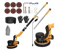 Ponceuse Girafe 1390W, avec Aspirateur Intégré, 6 Vitesses (800-1800 RPM), Lumière LED, Manche Téléscopique, 4m Cable, polissage