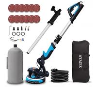 Ponceuse Girafe, 750W Ponceuse Mur avec Système d'Aspiration Intégré | Manche télescopique,7 vitesses réglables,éclairage LED,disques abrasifs inclus,pour plâtre,murs,plafonds,rénovation