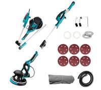 Ponceuse Girafe 850W, Ponceuse Mur et Plafond, 5 Vitesses Variables 800-1800RPM, Ø 215 mm, Ponceuse Murale Électrique Pliable avec Lumière LED avec Système d'Aspiration Automatique