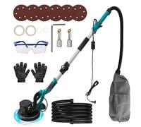 Ponceuse girafe avec aspirateur 1250W - Ponceuse plafond - 5 Vitesses(1800 RPM) - LED - Pliage télescopique - 4m Cable - Polissage
