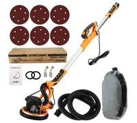 Ponceuse girafe de 9 pouces, 1 390 W, 6 vitesses, avec système d'aspiration intégré, lampe LED et manche télescopique