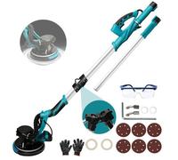 Ponceuse Girafe Électrique 1250 W avec Système de Dépoussiérage Automatique, 5 Vitesses, Éclairage LED, Poignée Pliable Extensible