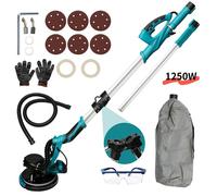 Ponceuse Girafe Électrique - 1250W - Auto-aspirante - 5 vitesses - Éclairage LED - Pliage télescopique - Pour plâtre et plafond