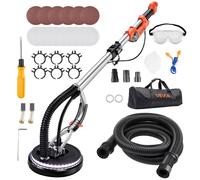 VEVOR Ponceuse Girafe 1010 W Ponceuse Mur et Plafond Tuyau d'Aspiration pour Plaques Plâtre Cloisons Sèches Plaquiste, 1000-2200 tr/min, Éclairage LED, Poignée Télescopique Pliable, 15 Disques Ponçage