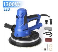 Ponceuse Multifonction 1300 W, 6 Vitesses, Machine de Polissage Électrique Portable pour Murs avec Aspirateur Intégré, Éclairage LED